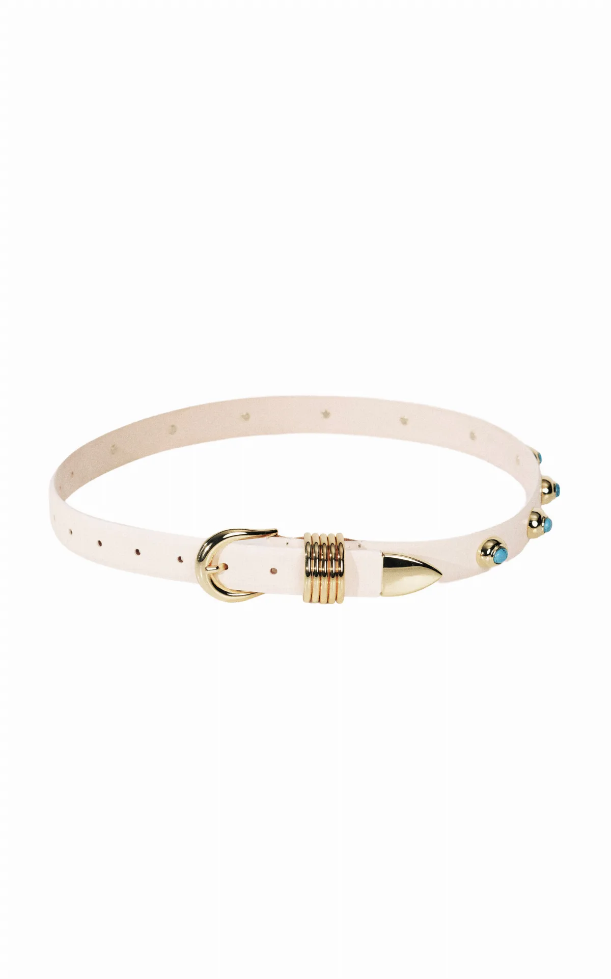Hollyhock Turquoise Leather Belt by Déhanche