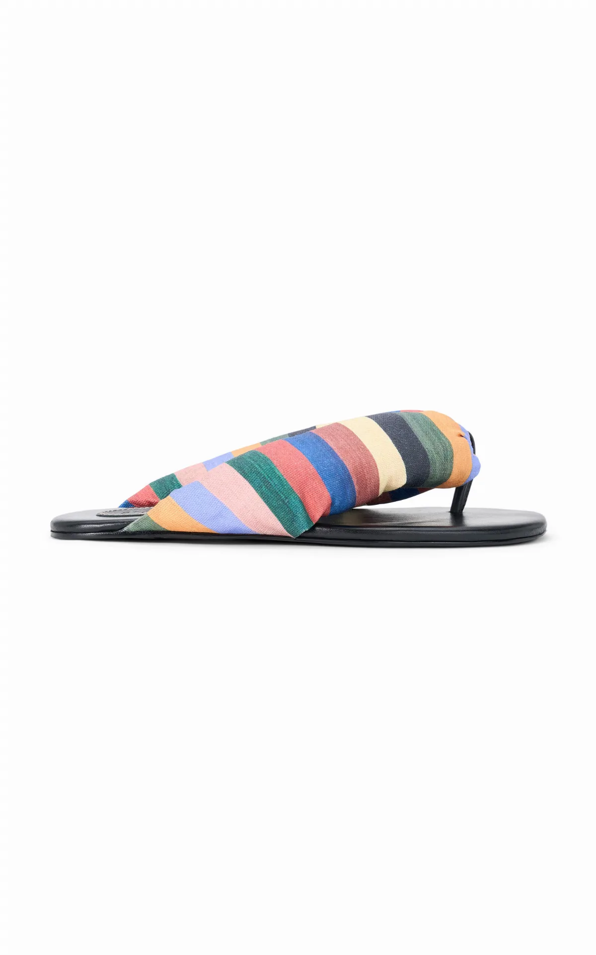 Juno Thong Cotton-Leather Sandals by STAUD