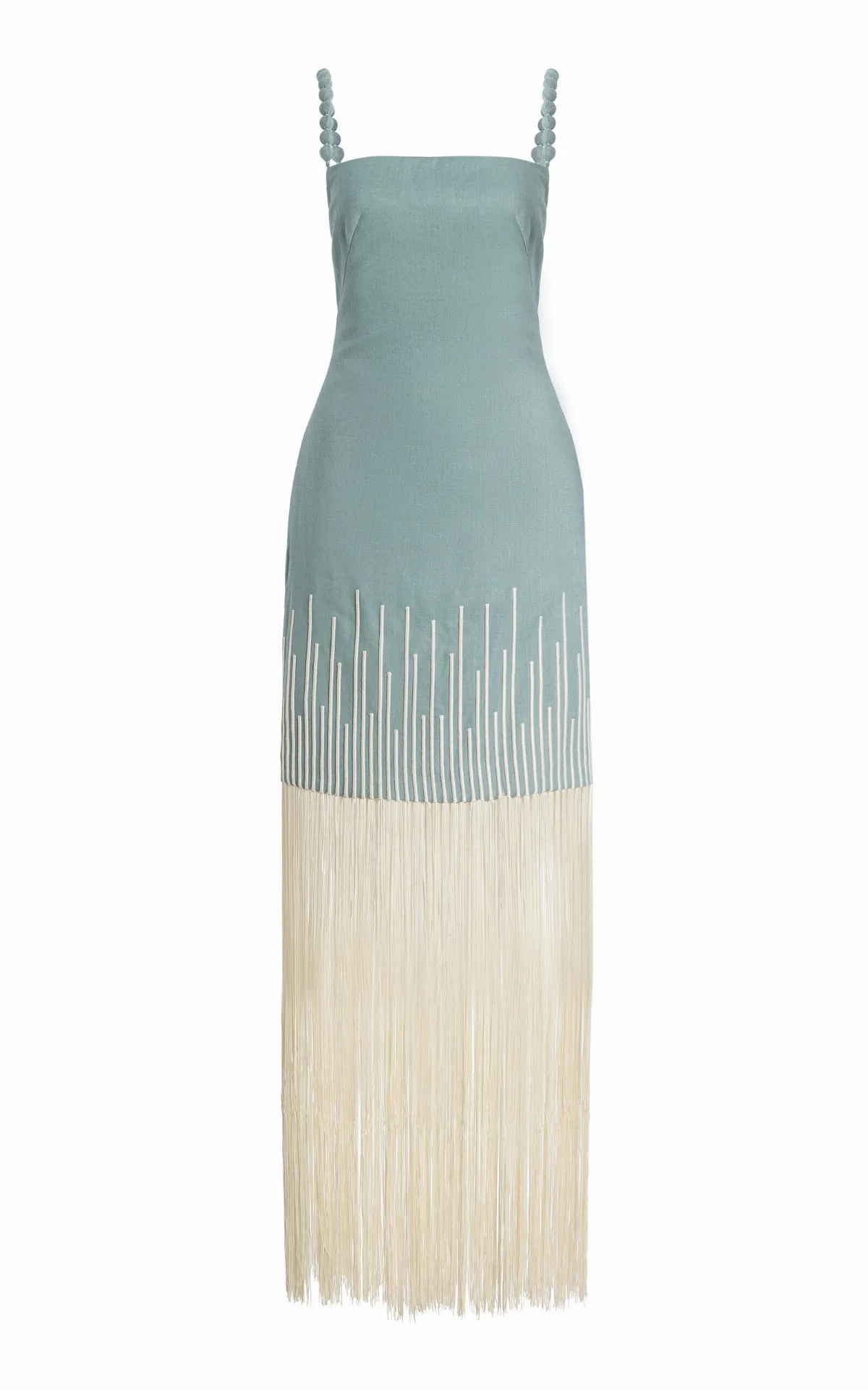 Mar Caribe Fringed Linen Maxi Dress by Andres Otalora