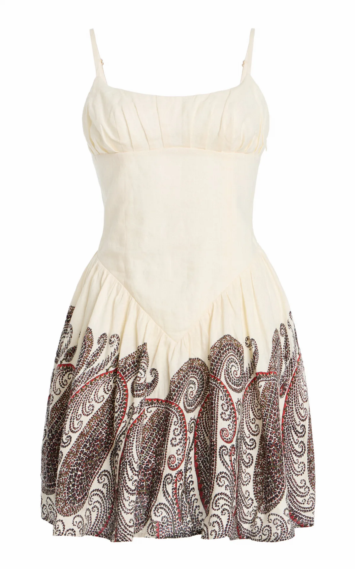Cassia Gathered Linen Mini Dress by BOTEH