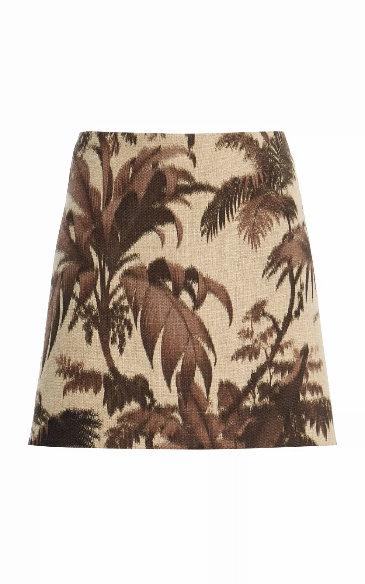 Palm-Print Mini Skirt by Oscar de la Renta
