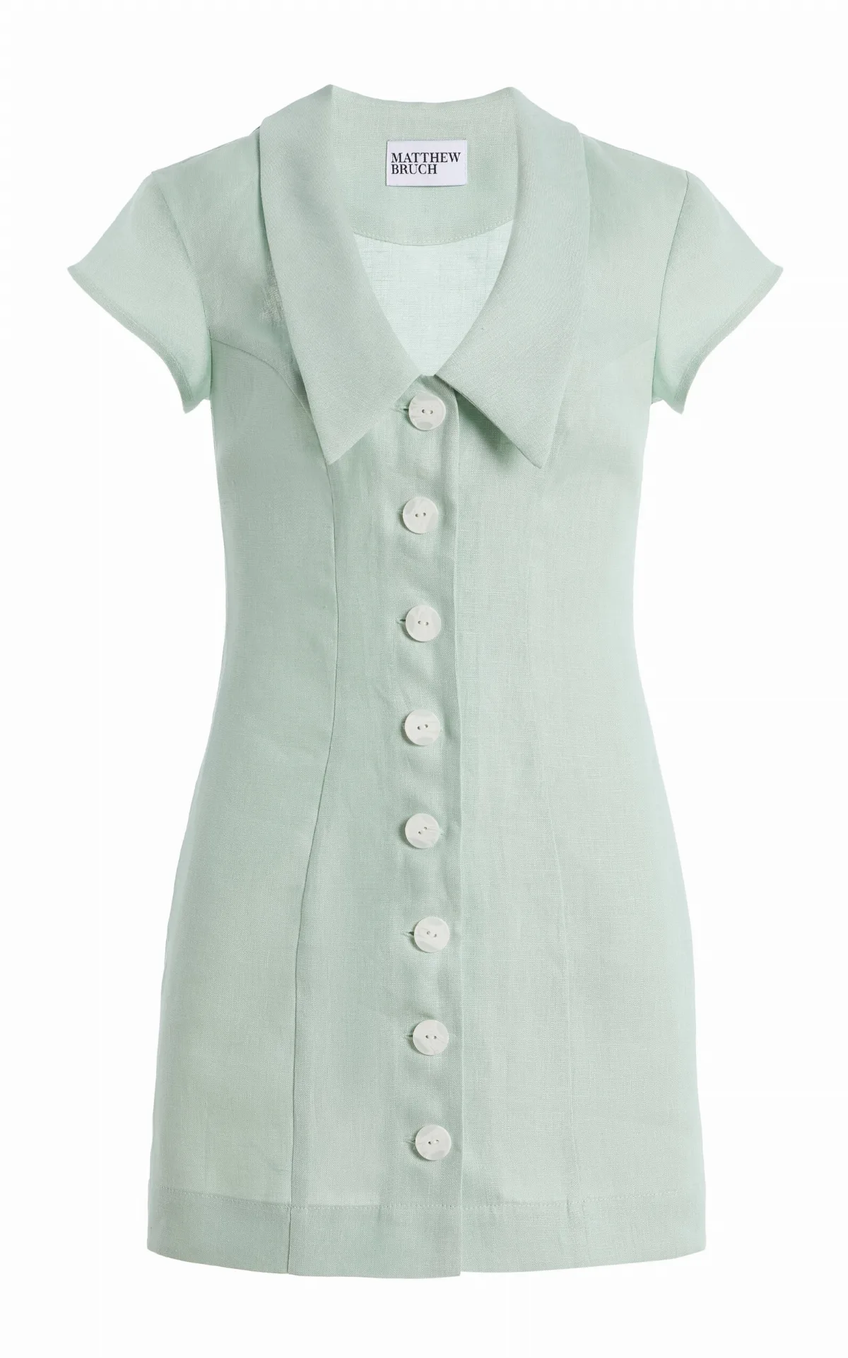 Collared Linen Mini Dress by Matthew Bruch