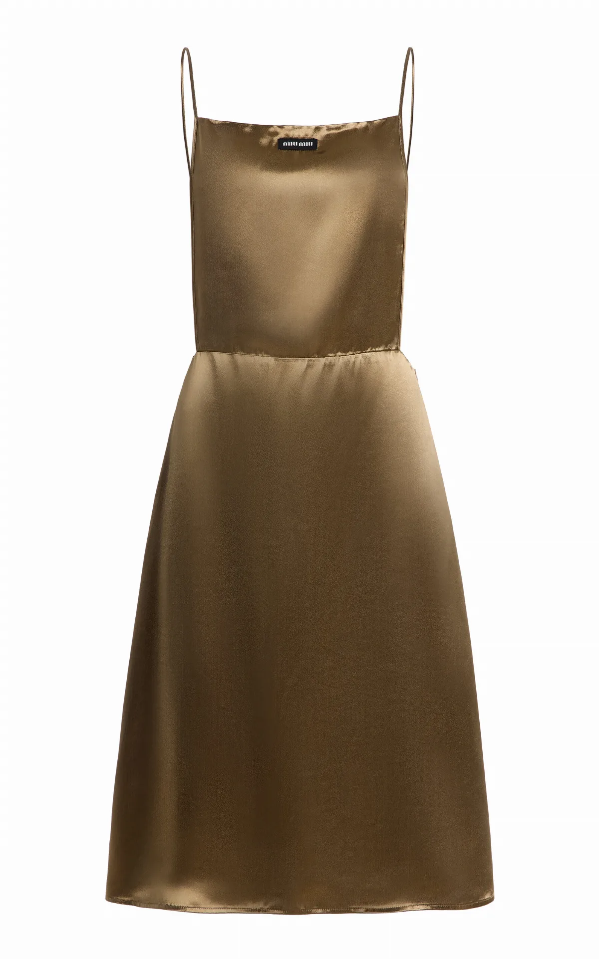Ruffled Satin Midi Dress