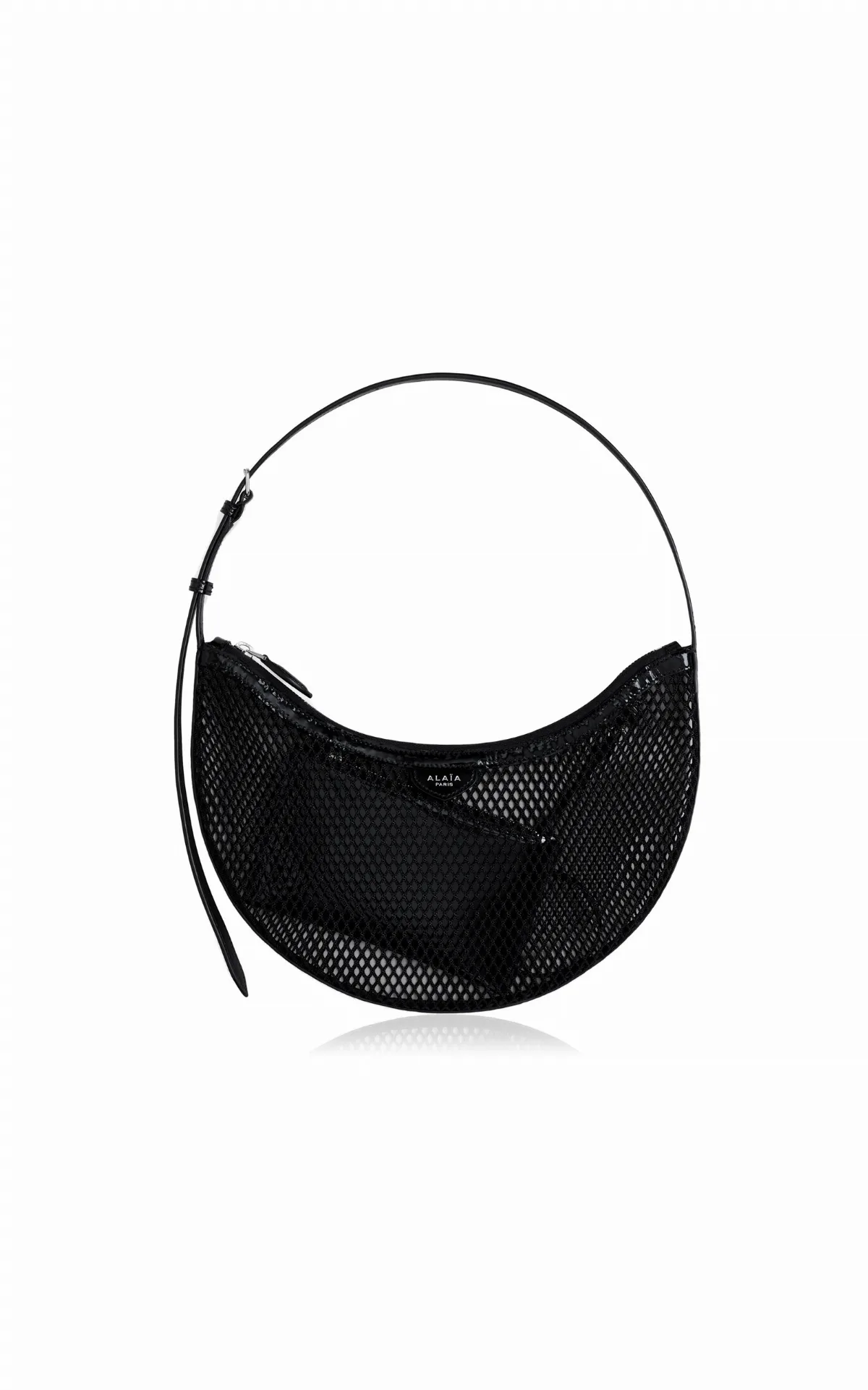 One Piece Demi Leather-Trimmed Mesh Shoulder Bag by ALAÏA