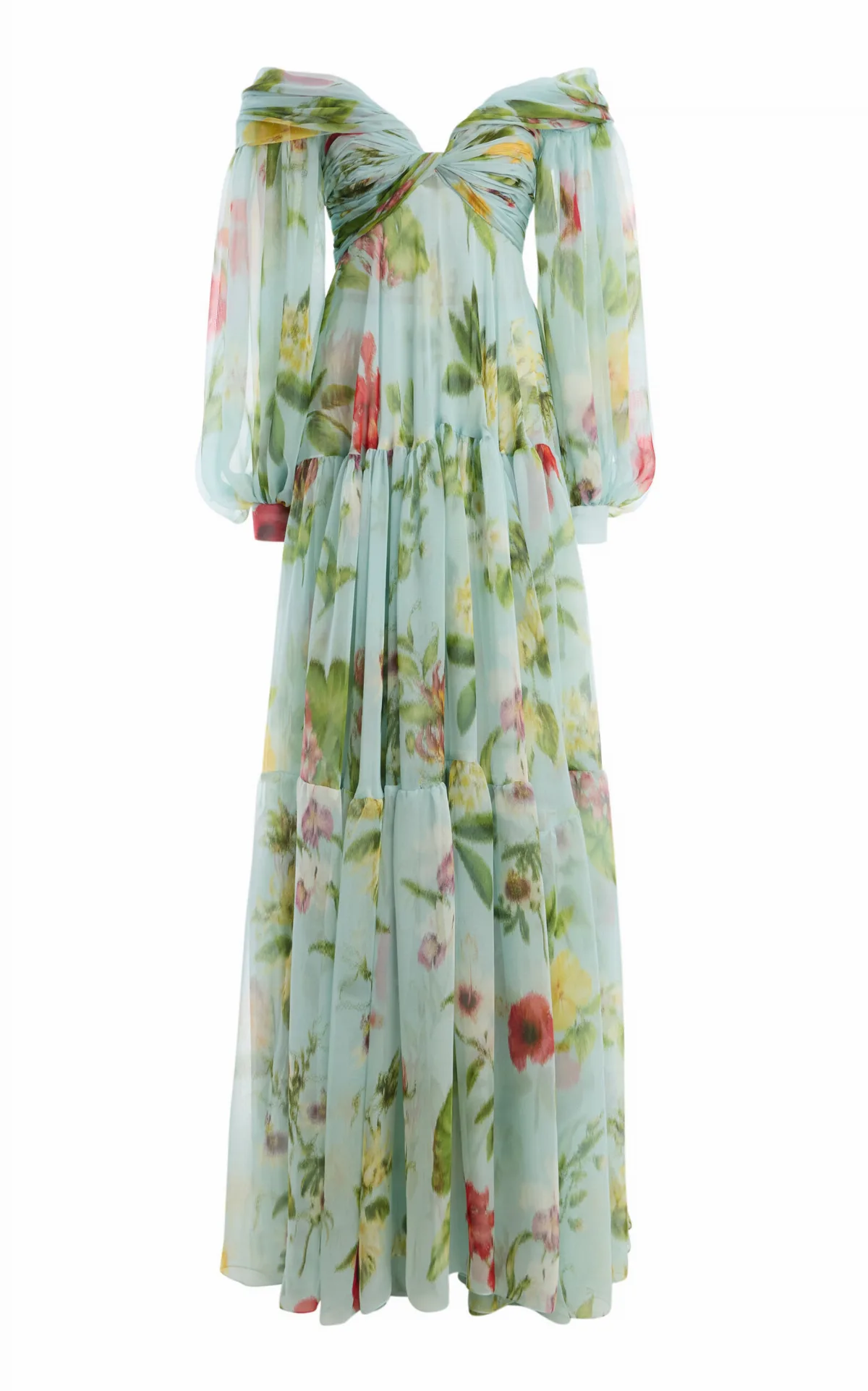 Off-The-Shoulder Silk-Chiffon Gown by Oscar de la Renta