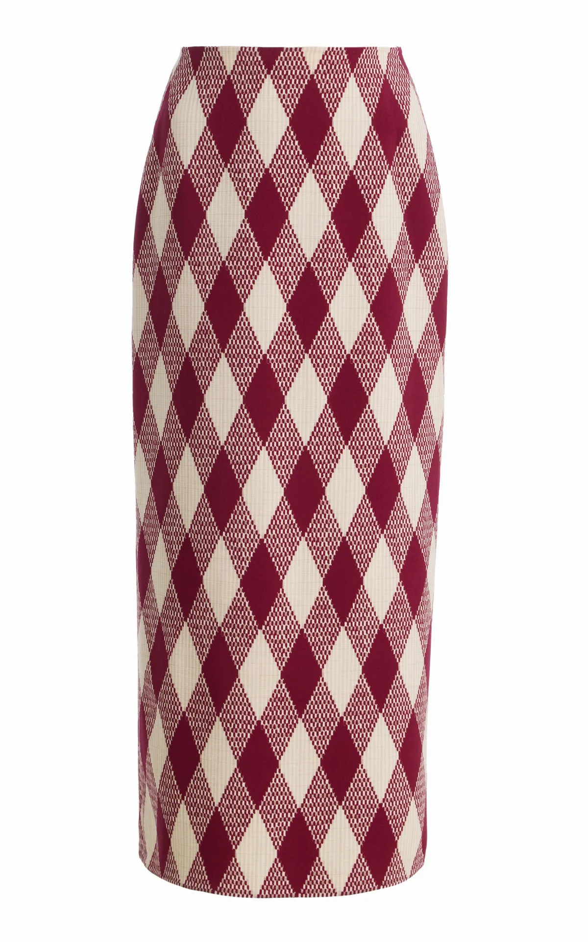 Argyle Wool-Blend Midi Pencil Skirt by Oscar de la Renta