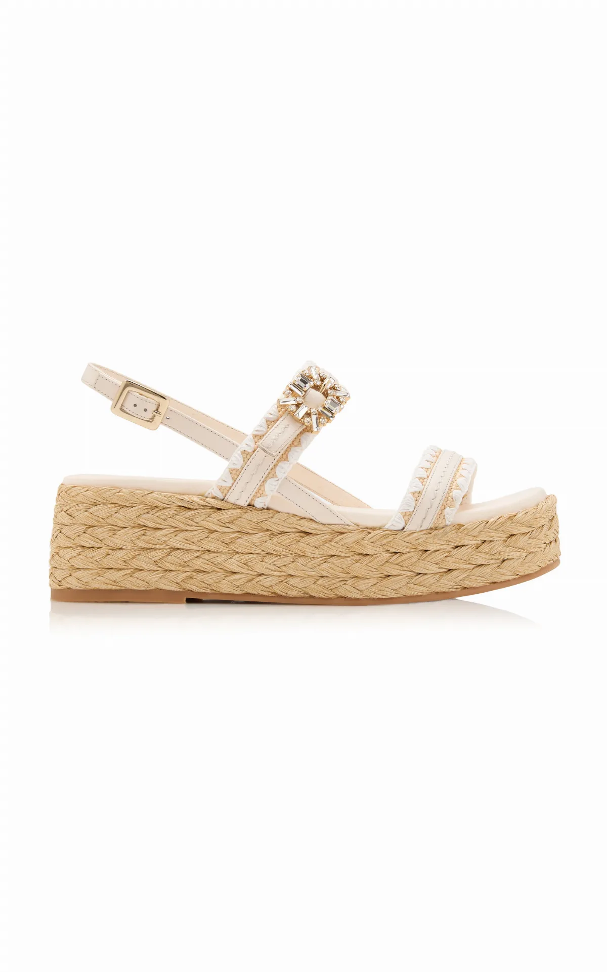 Summer Crystal Raffia Espadrille Sandals by Roger Vivier
