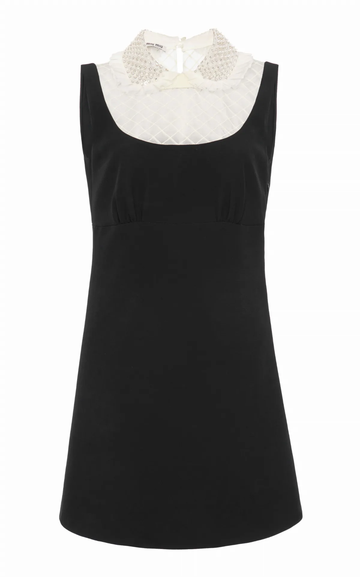Embellished Organza-Detailed Cady Mini Dress by Miu Miu