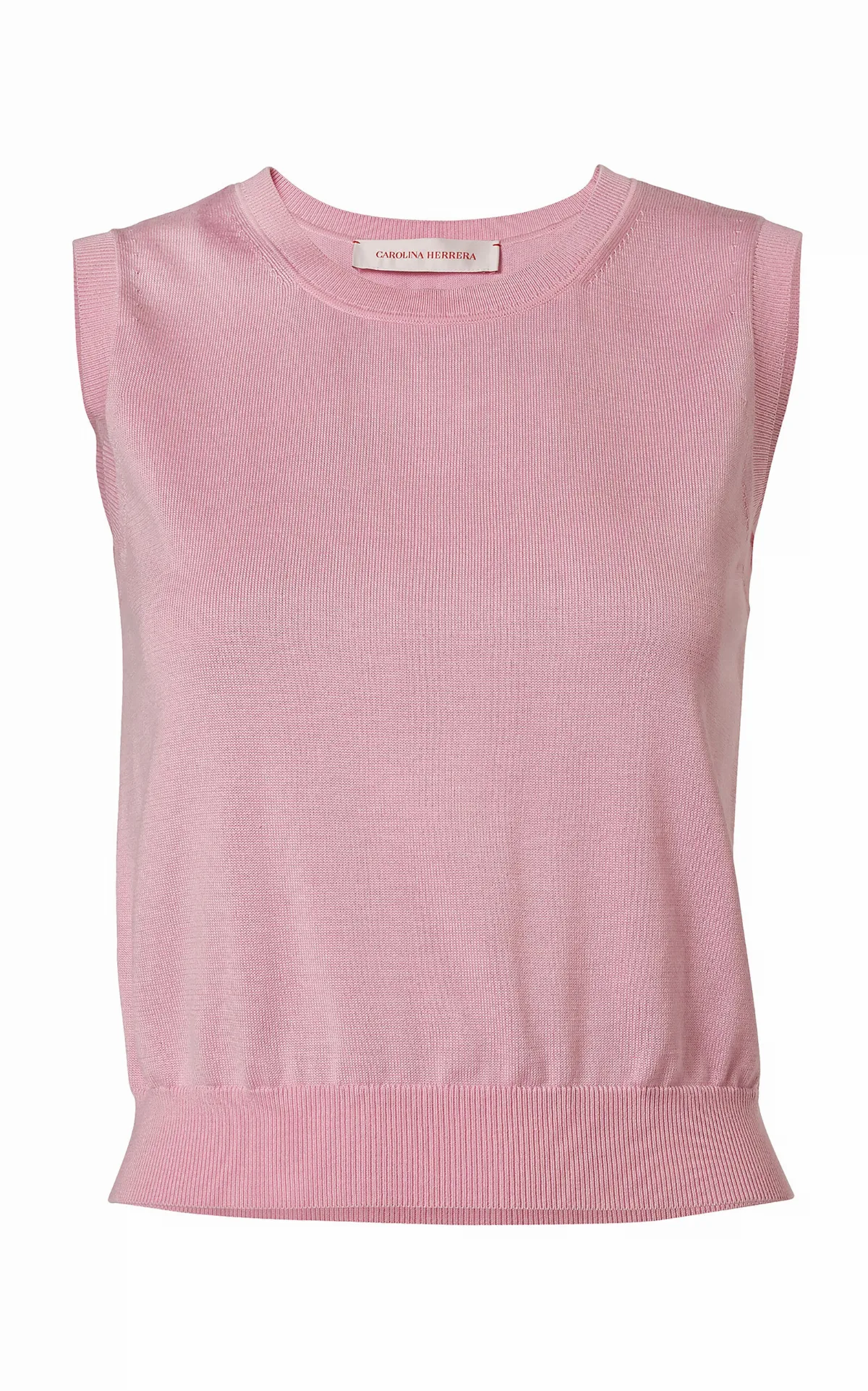 Silk-Cotton Knit Top by Carolina Herrera