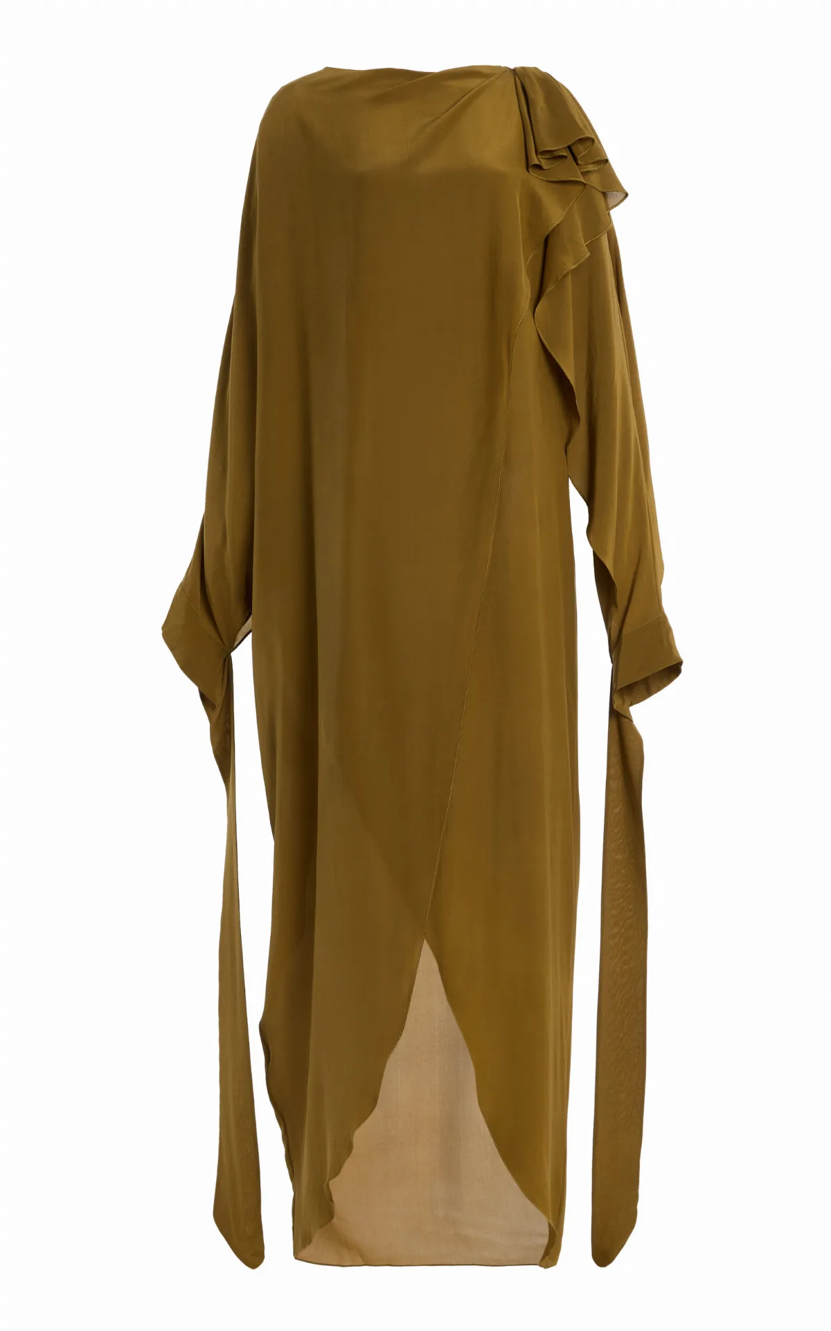 Eileen Draped Silk Crepe De Chine Caftan Dress by Harithand