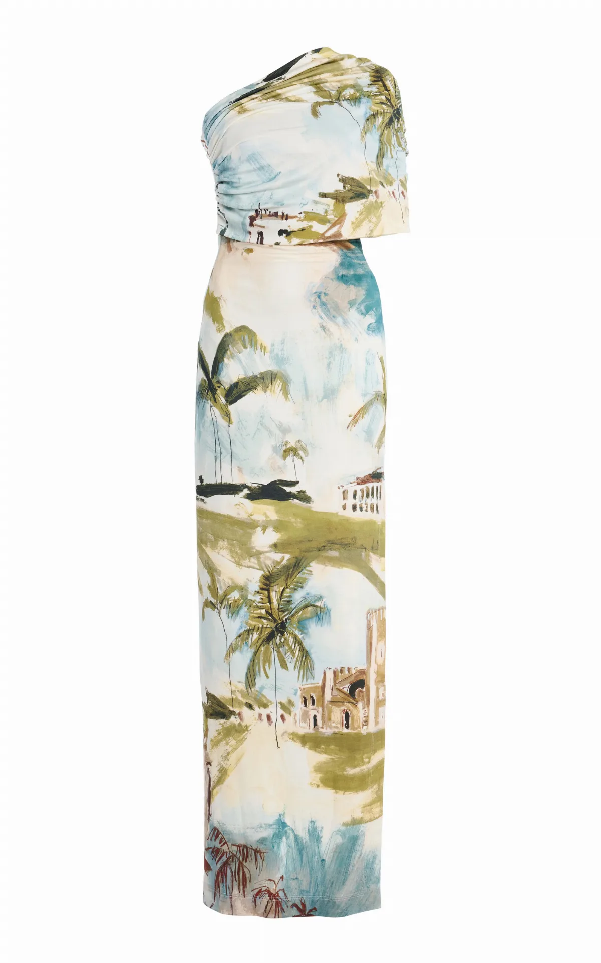 One-Shoulder Draped Maxi Dress by Oscar de la Renta