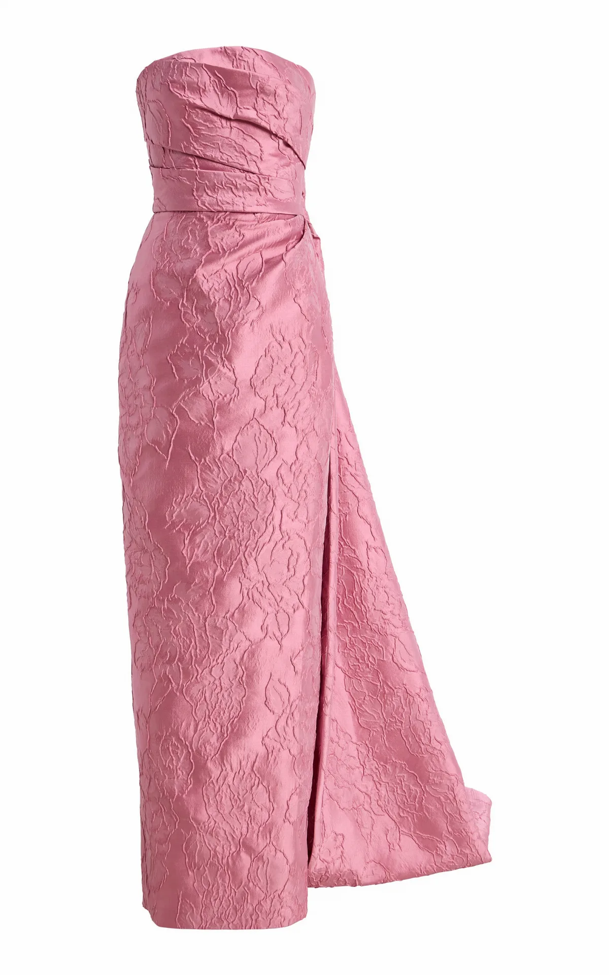 Draped Cotton-Blend Jacquard Gown by Monique Lhuillier