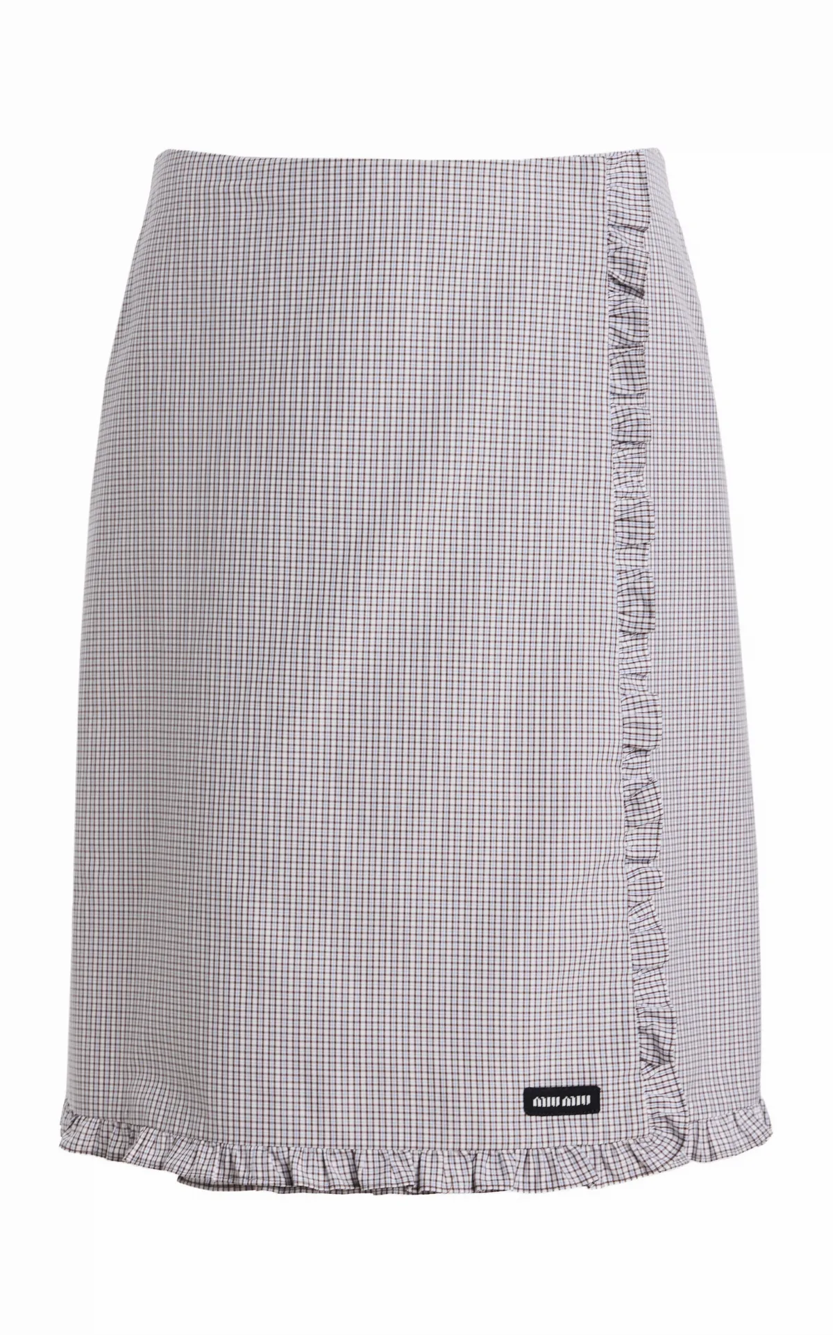 Checkered Cotton Midi Skirt by Miu Miu