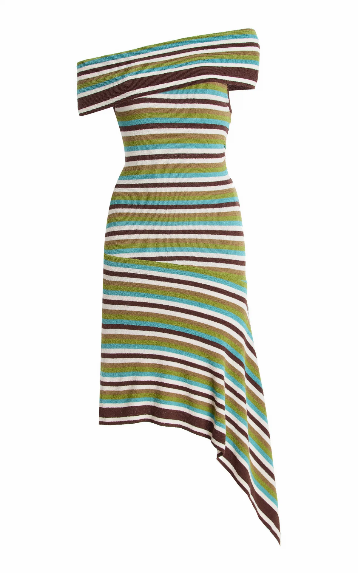 Extension-Drape Striped Cotton-Blend Knit Mini Dress by Christopher Esber