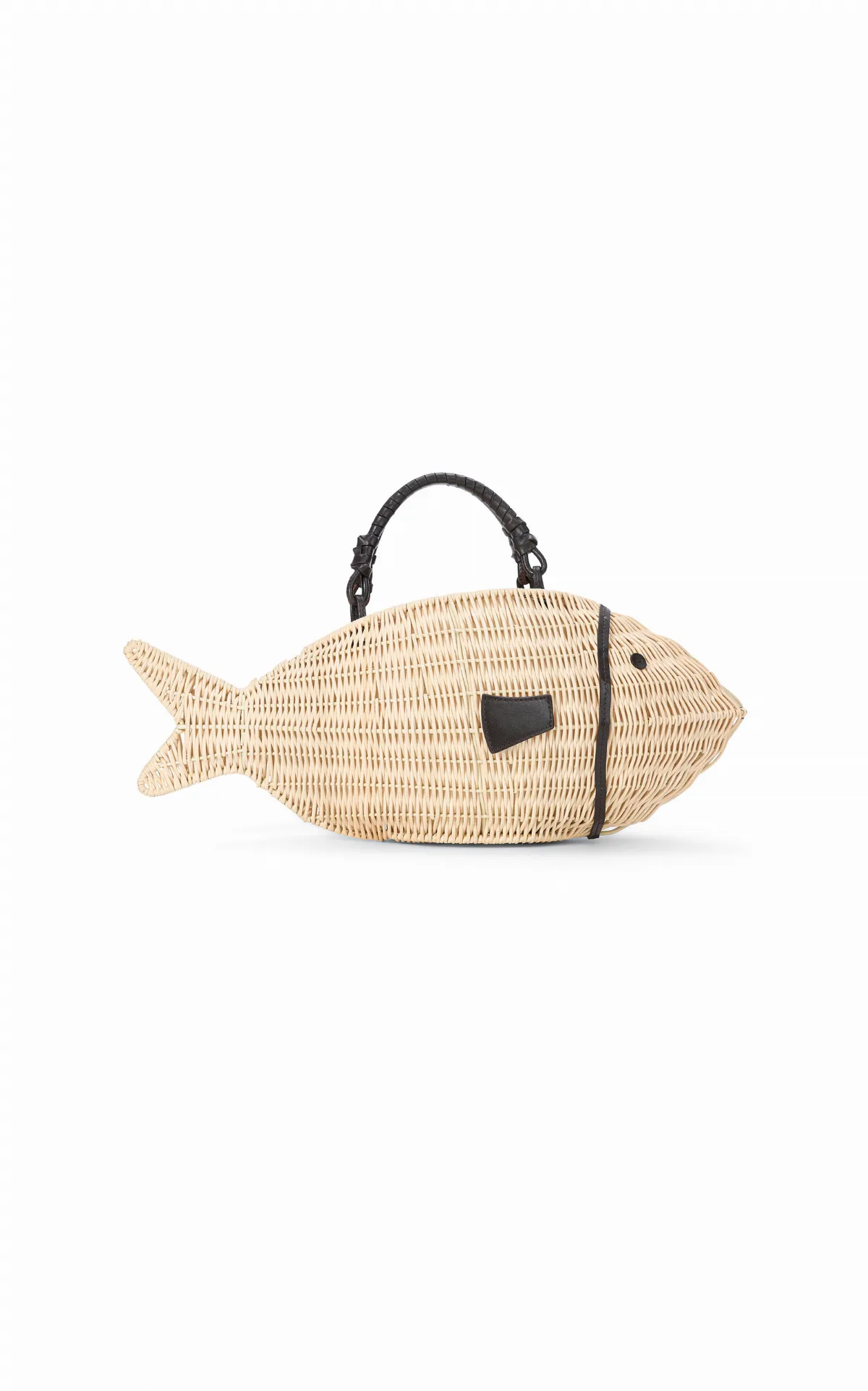 Cleo Fish Wicker-Leather Tote by STAUD