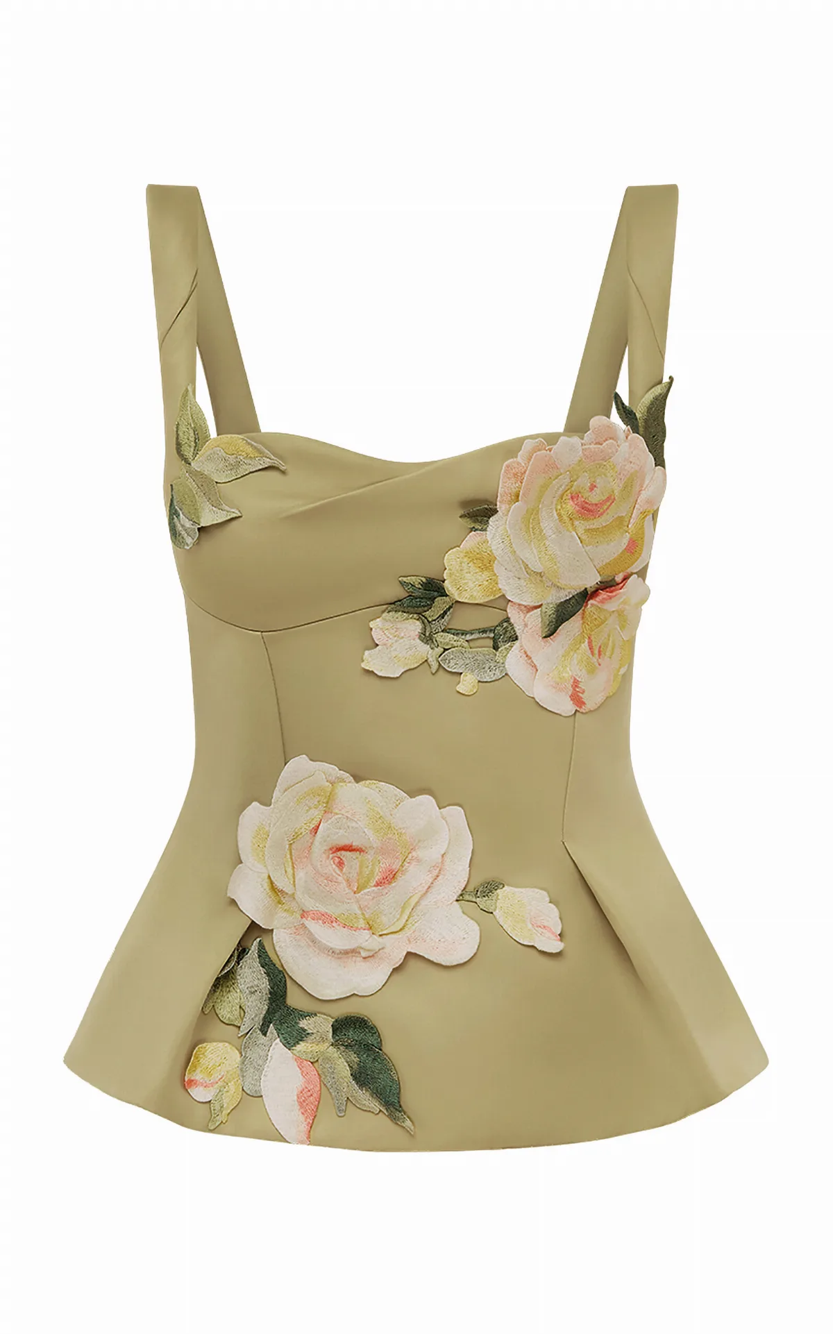 Georgia Embroidered Satin Top by Leo Lin