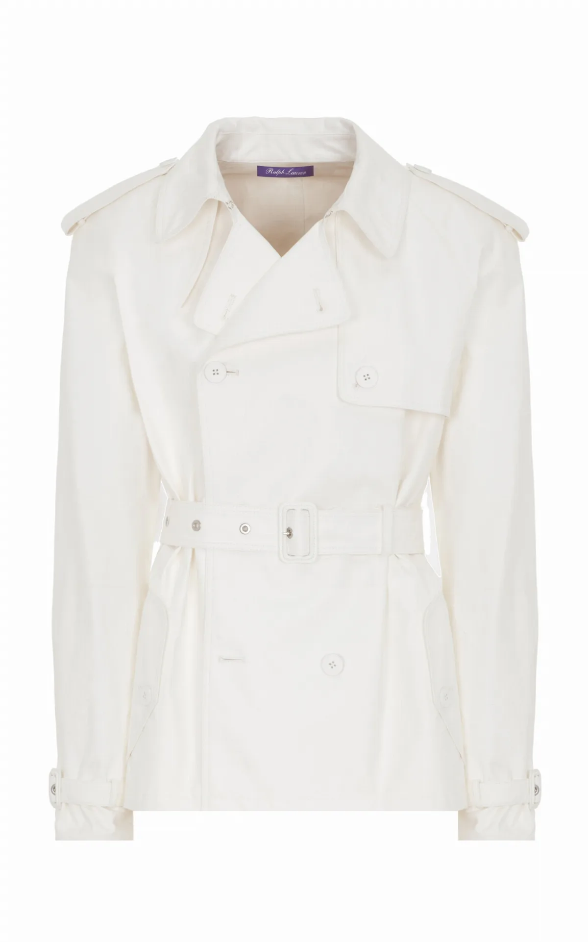 Maiven Short Leather Trench Coat by Ralph Lauren