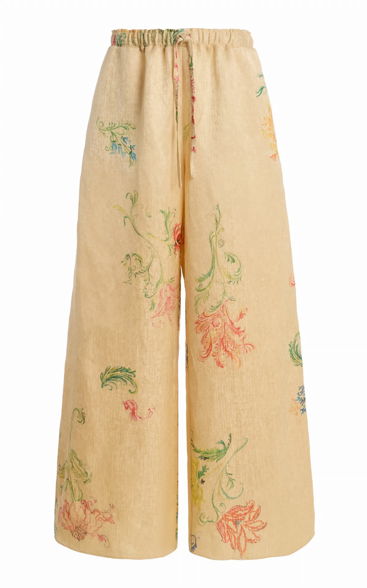 Floral Jacquard Wide-Leg Pants by Rosie Assoulin