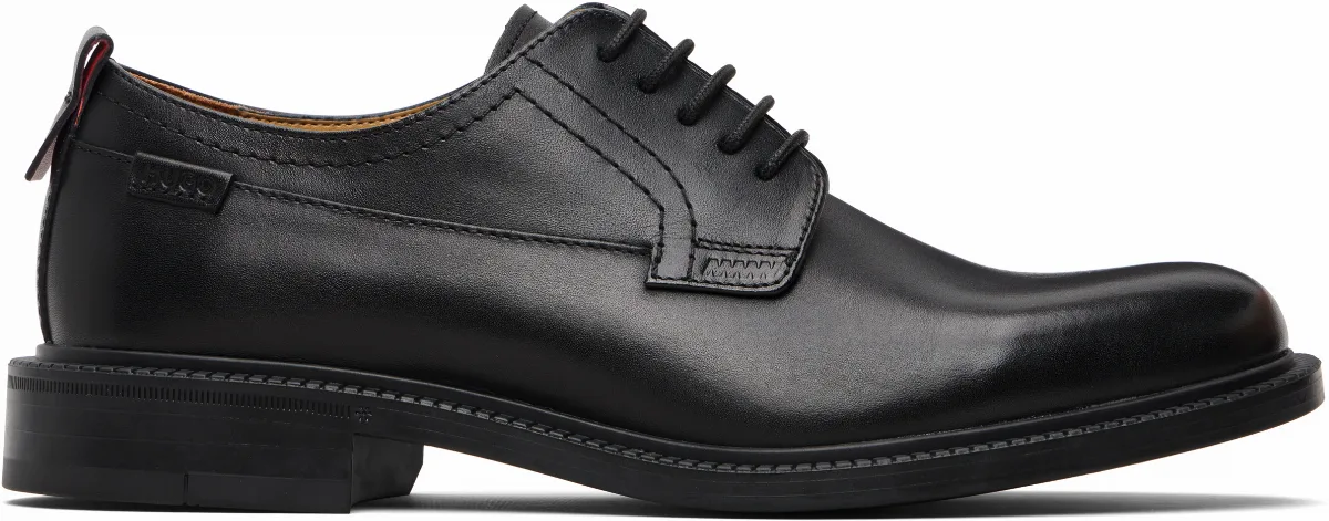 Black Logo Tab Leather Derbys