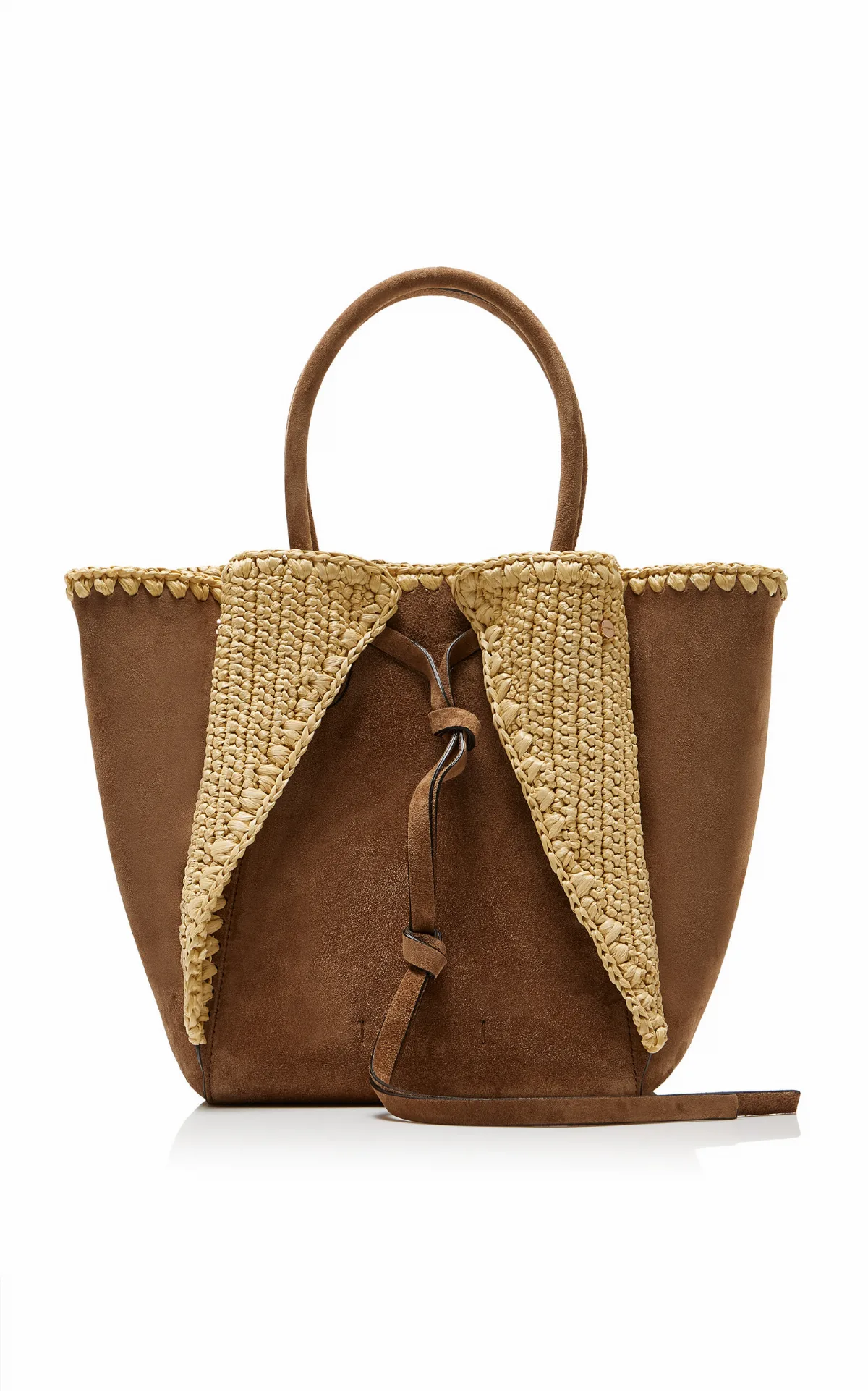 Marija Small Raffia-Trimmed Suede Tote Bag by Gabriela Hearst