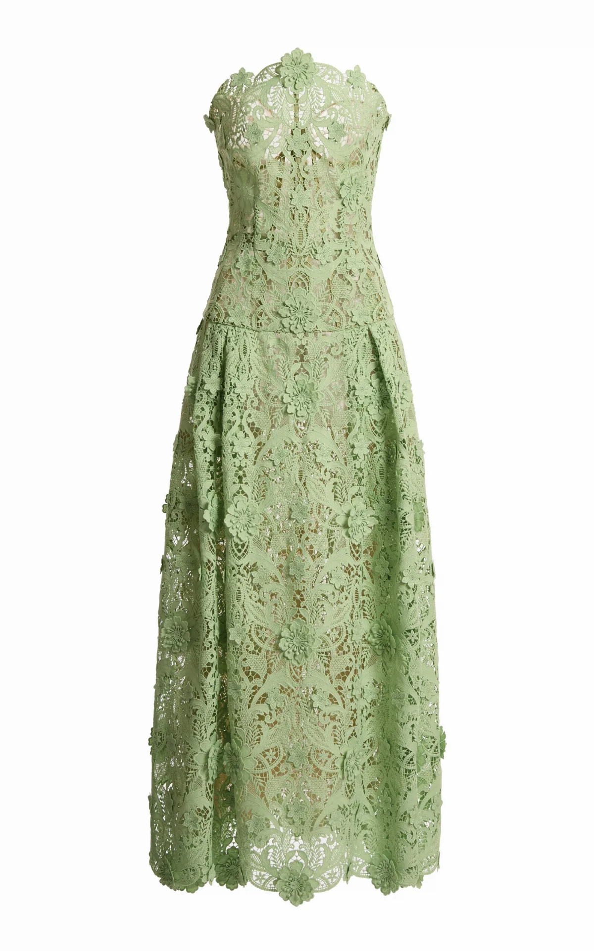 Corseted Silk-Blend Macrame Midi Dress by Zuhair Murad
