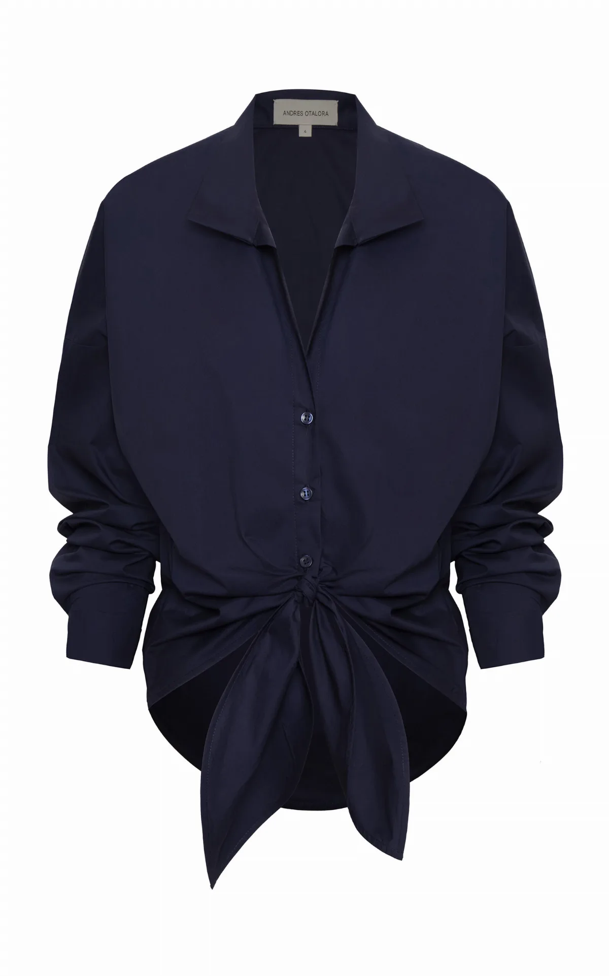 Dalila Tie-Front Cotton Blouse by Andres Otalora