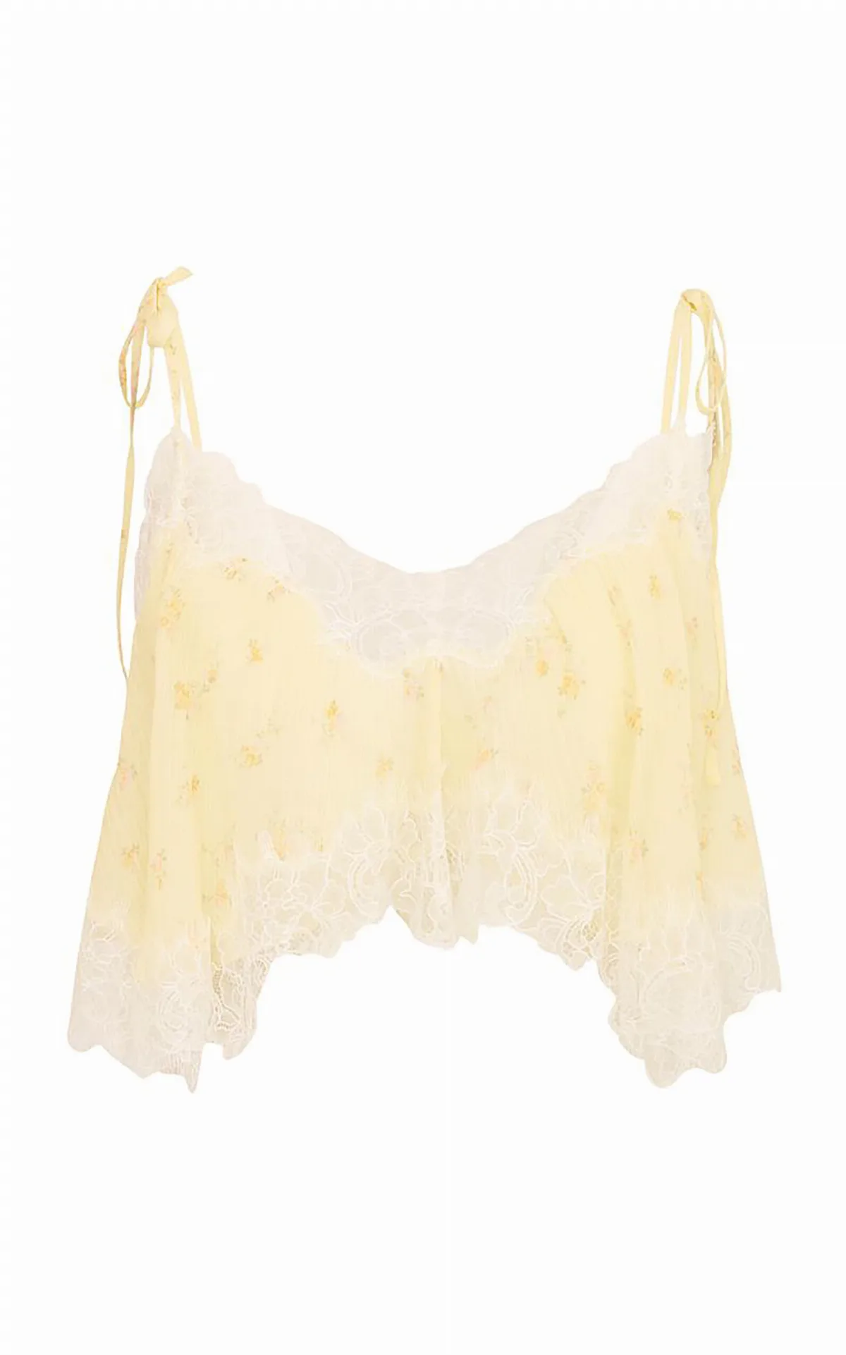 Elysia Silk Blend Cropped Top by LoveShackFancy