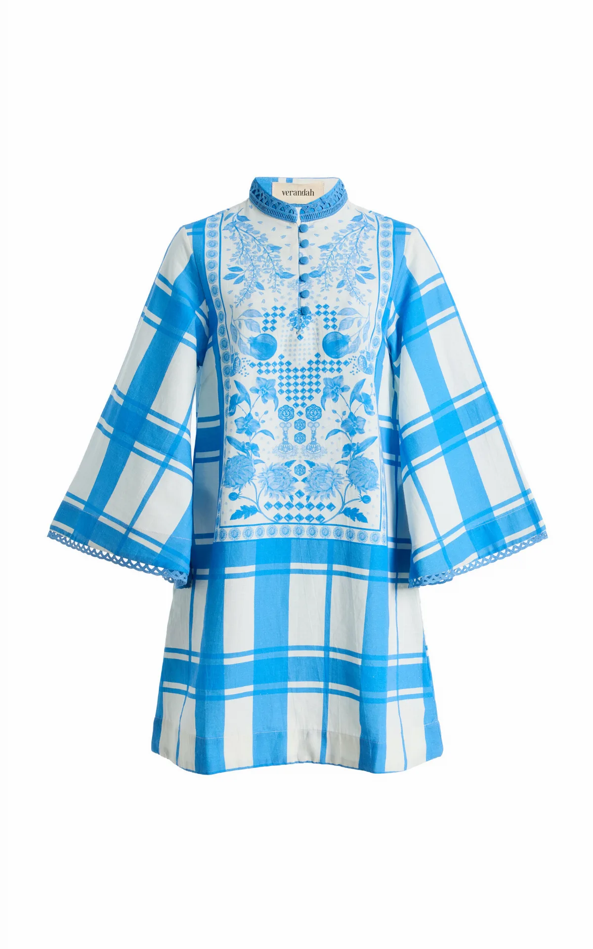 Cotton-Blend Mini Kaftan Dress by VERANDAH
