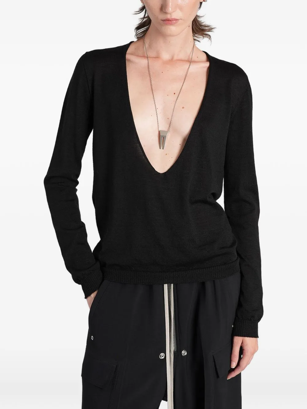 Plunging V-Neck Sweater by Rick Owens
