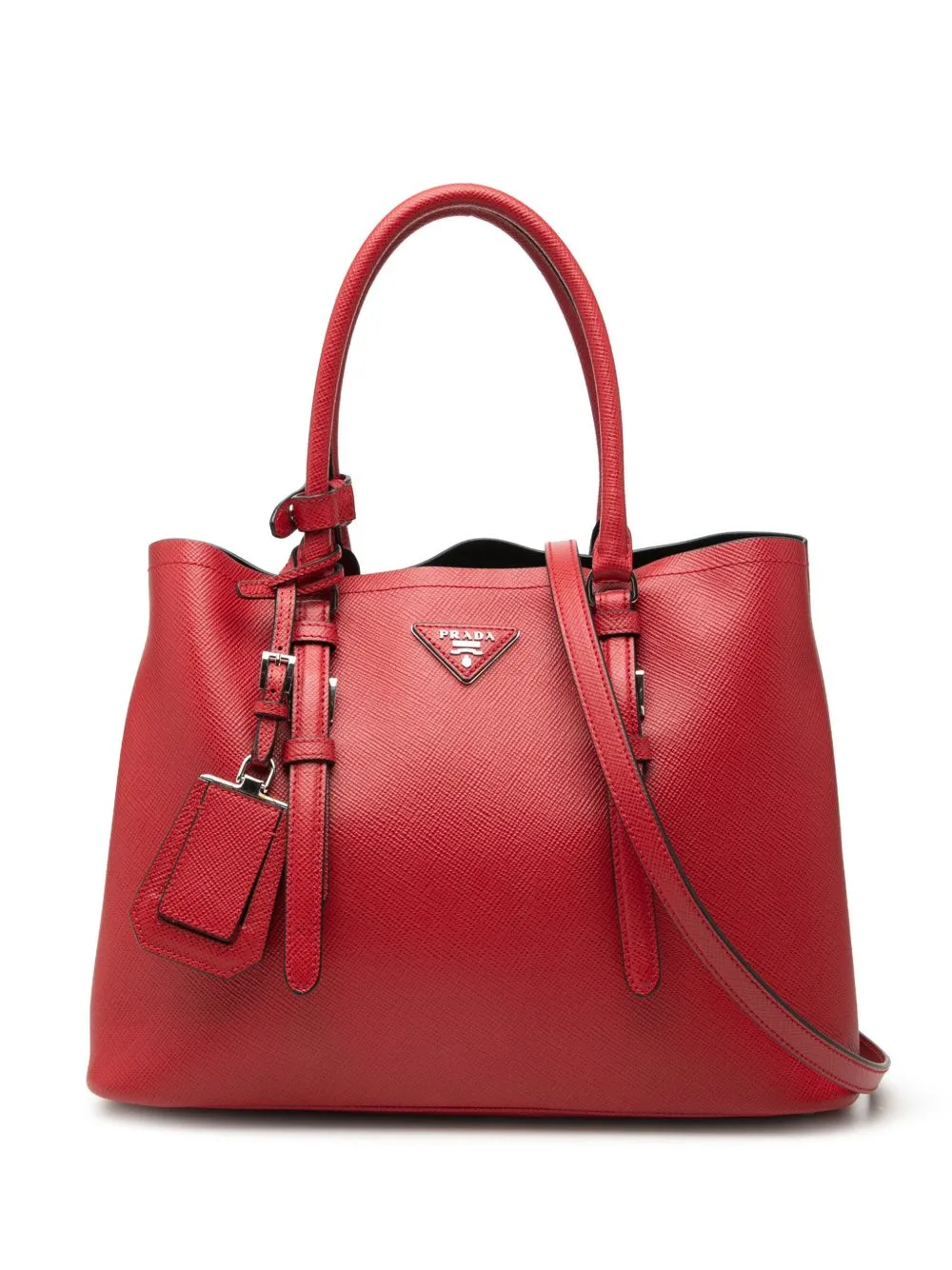 2013-2026 Medium Saffiano Cuir Double Handle Satchel by Prada Pre-Owned