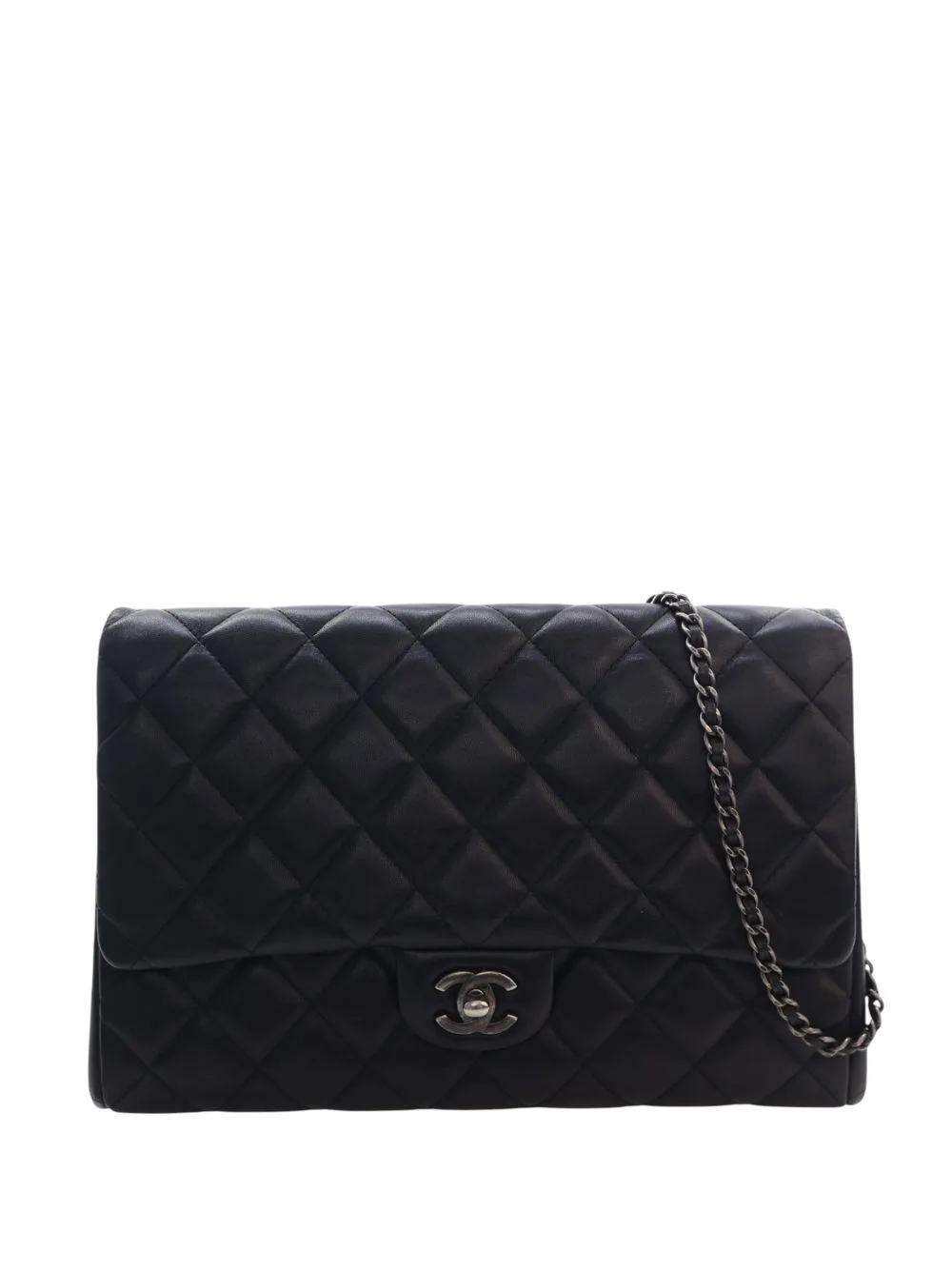2014 CC Quilted Lambskin Flap Clutch with Chain Shoulder Bag by CHANEL Pre-Owned