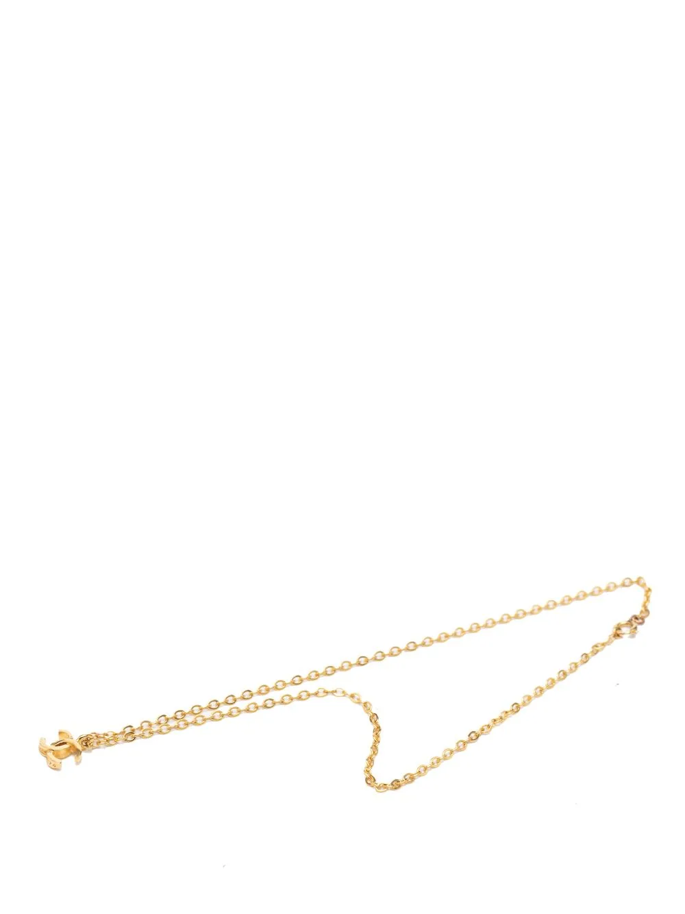 1950-1970 CC Gold Plated Pendant Necklace Costume Necklace by CHANEL Pre-Owned