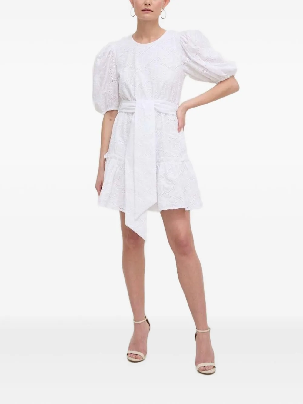 Eyelet Puff-Sleeve Dress by Silvian Heach