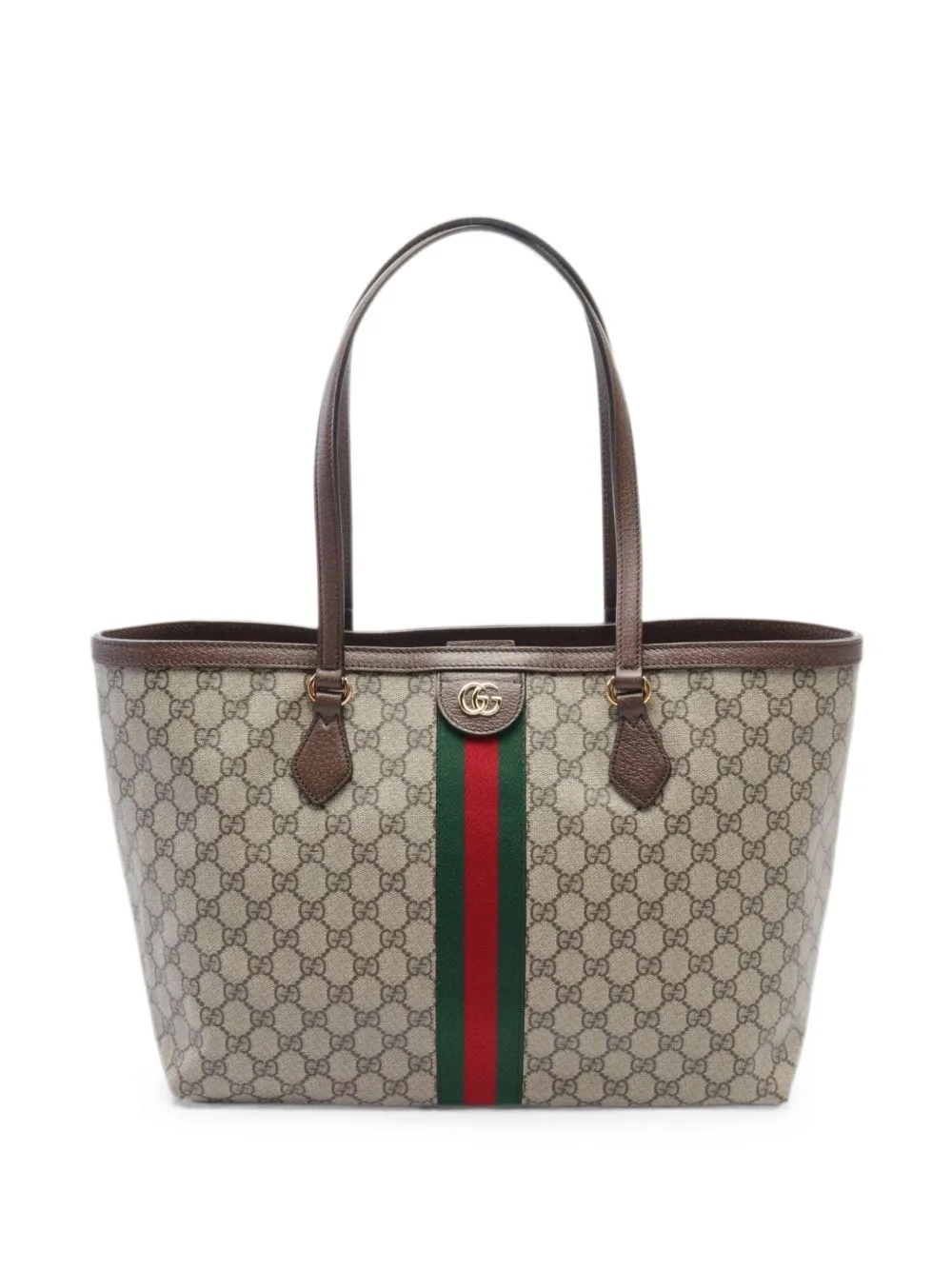 2020s Medium GG Canvas Web-Stripe Tote Bag by Gucci Pre-Owned
