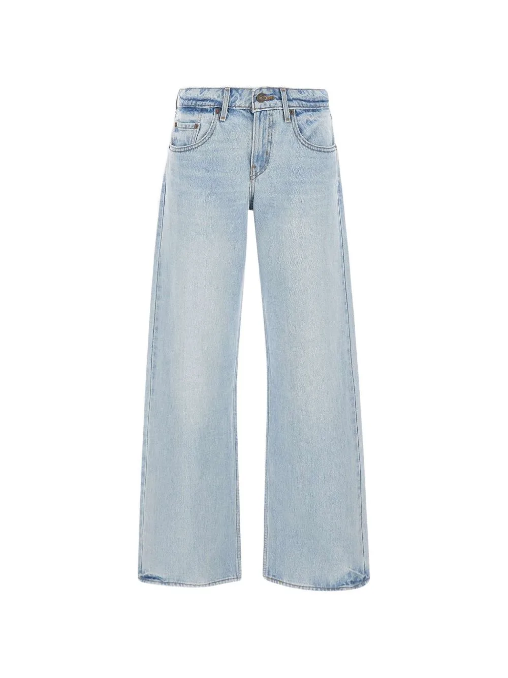 Low Loose Cotton Wide-Leg Jeans