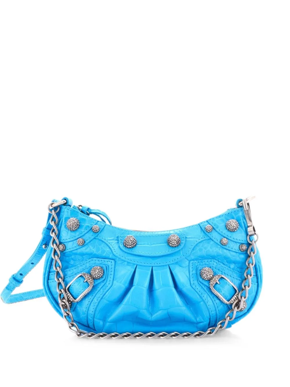 Le Cagole Giant Studs Shoulder Bag Leather with Crystals Mini Crossbody Bag