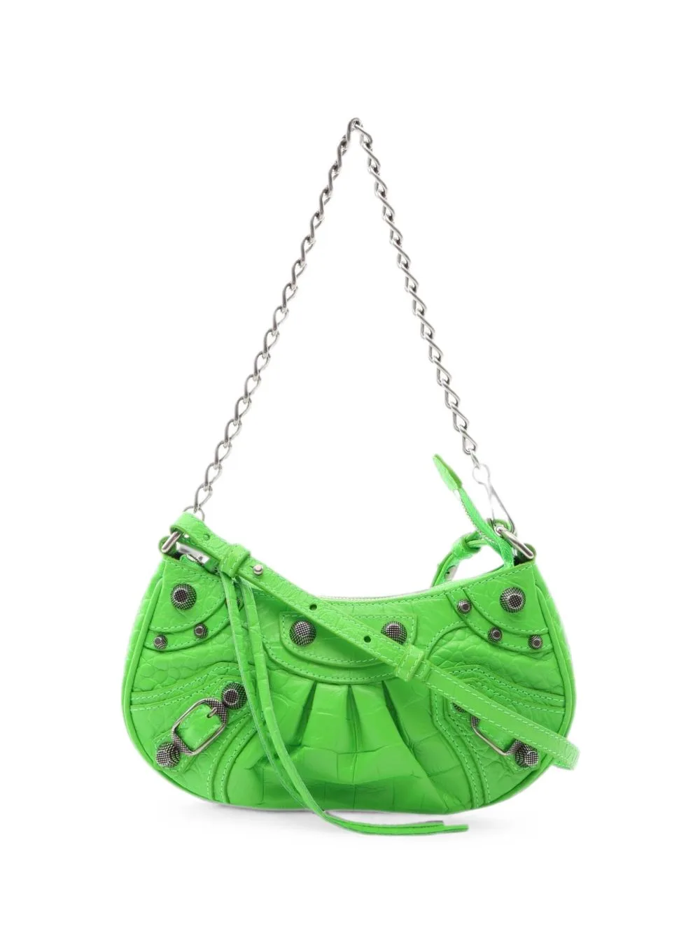 2010s Le Cagole Croc-Embossed Handbag by Balenciaga Pre-Owned
