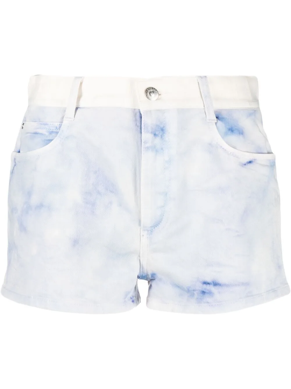 Marble Tie-Dye Denim Shorts by Stella McCartney