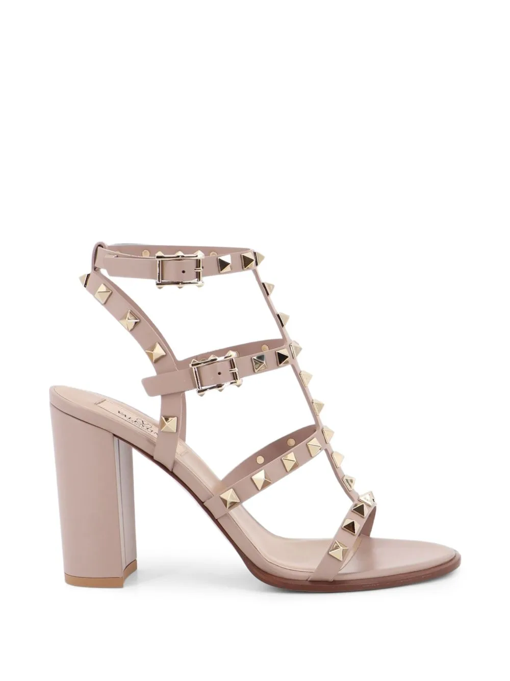 Rockstud-Embellished Caged-Design Heeled Sandals by Valentino Garavani