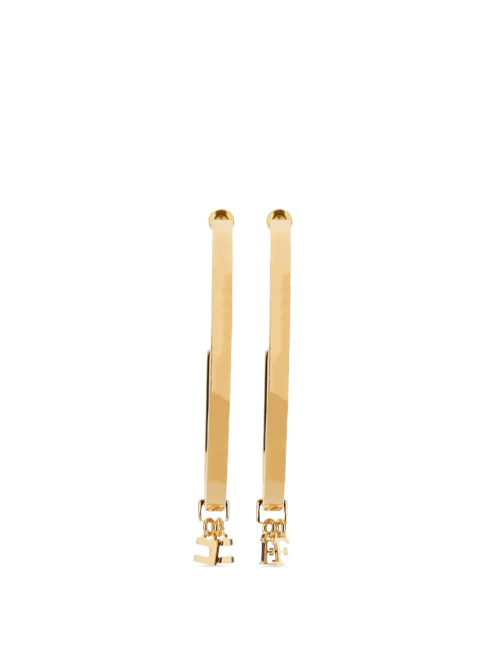 Logo-Charm Half-Hoop Earrings by Elisabetta Franchi