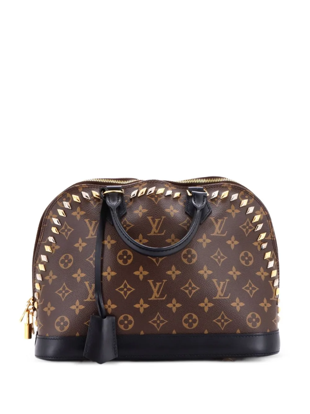 Metal Stones Alma Handbag Studded Monogram Canvas PM Satchel by Louis Vuitton Pre-Owned