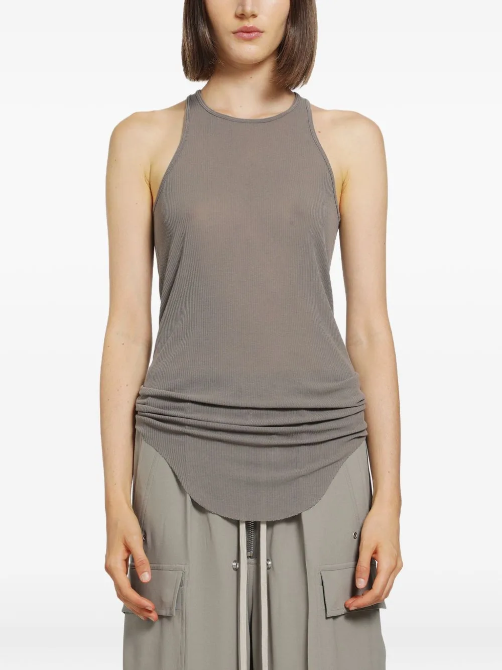 Tower Ribbed Cotton Tank Top by Rick Owens