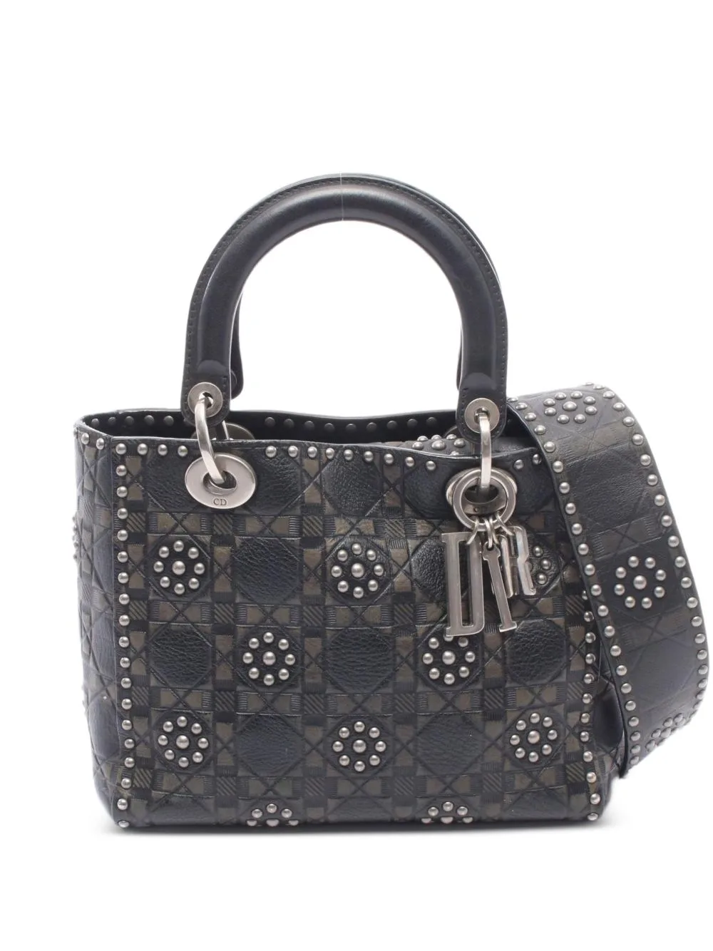 2000s Lady Dior Studded Handbag by Christian Dior Pre-Owned