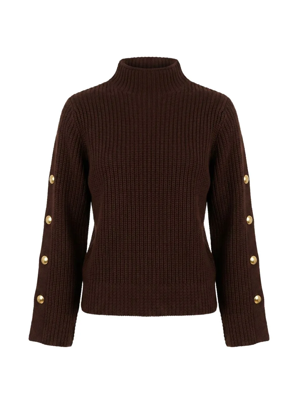 Button-Detail Long-Sleeve Sweater by TWINSET