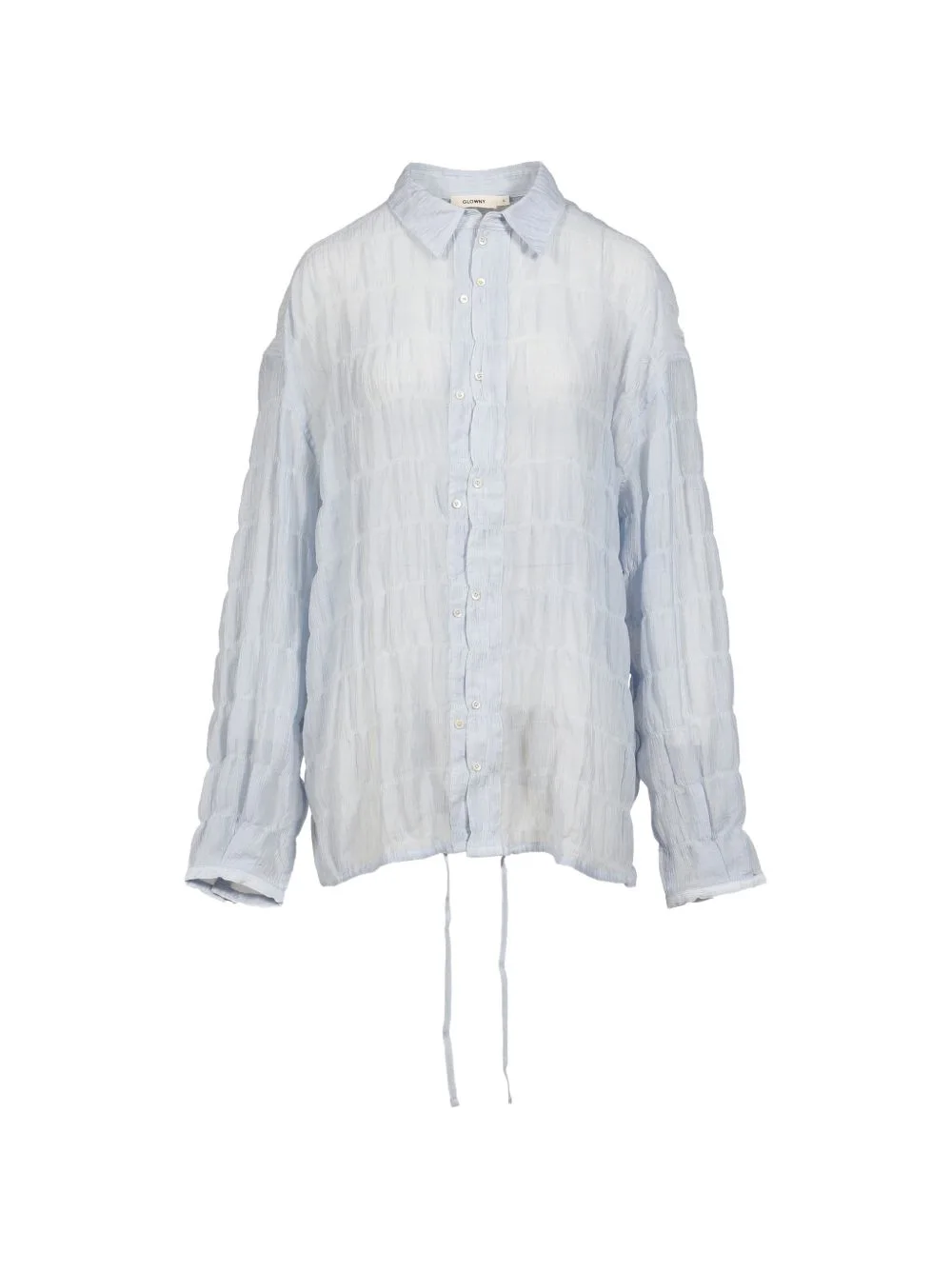 Coastal Textured Drawstring Shirt by GLOWNY