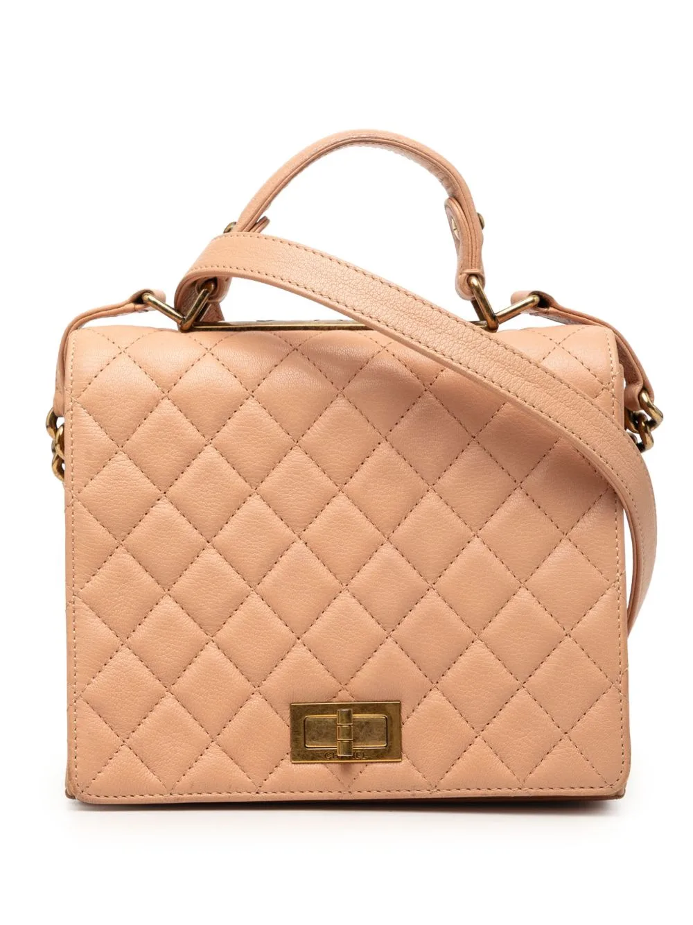 2012-2013 Large Quilted Goatskin Reissue 2.55 Rita Top Handle Flap Satchel by CHANEL Pre-Owned