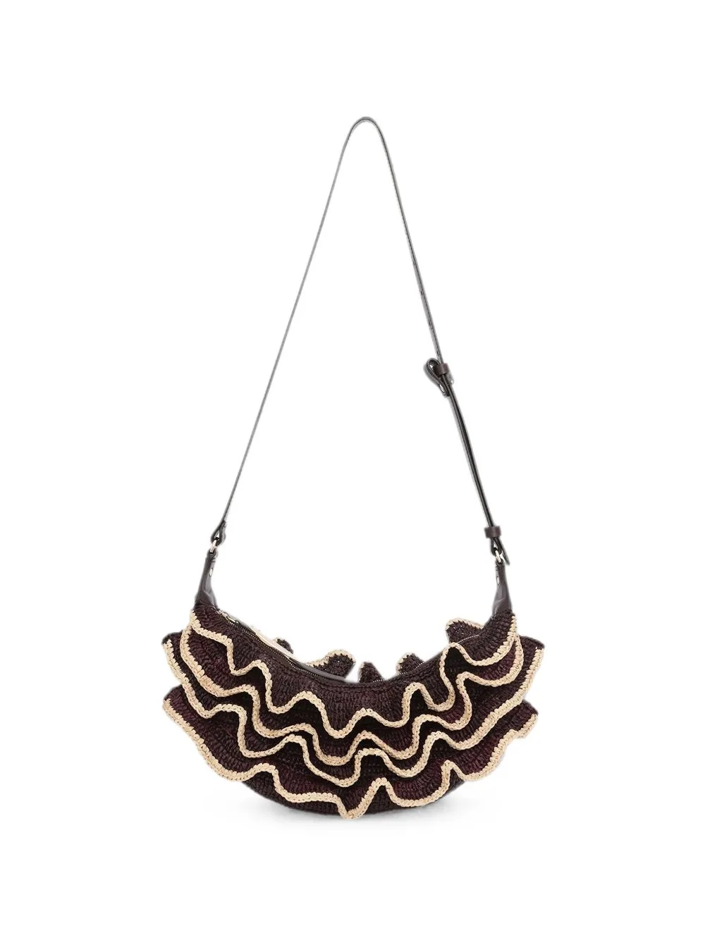 Goldentime Ruffled Raffia Shoulder Bag by ZIMMERMANN
