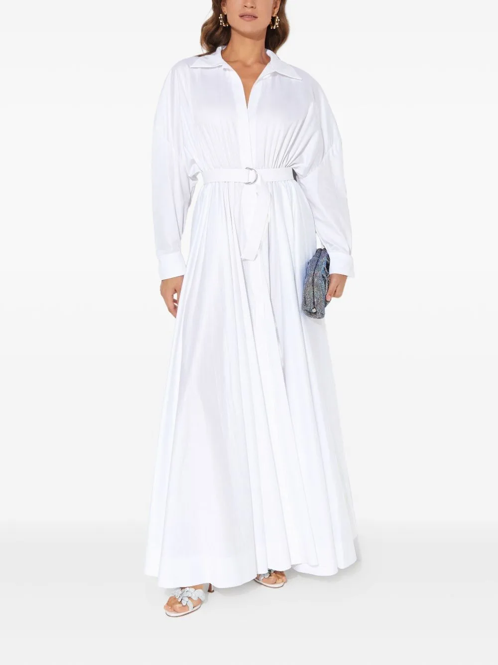Boyfriend Belted Shirt Maxi Dress by Norma Kamali