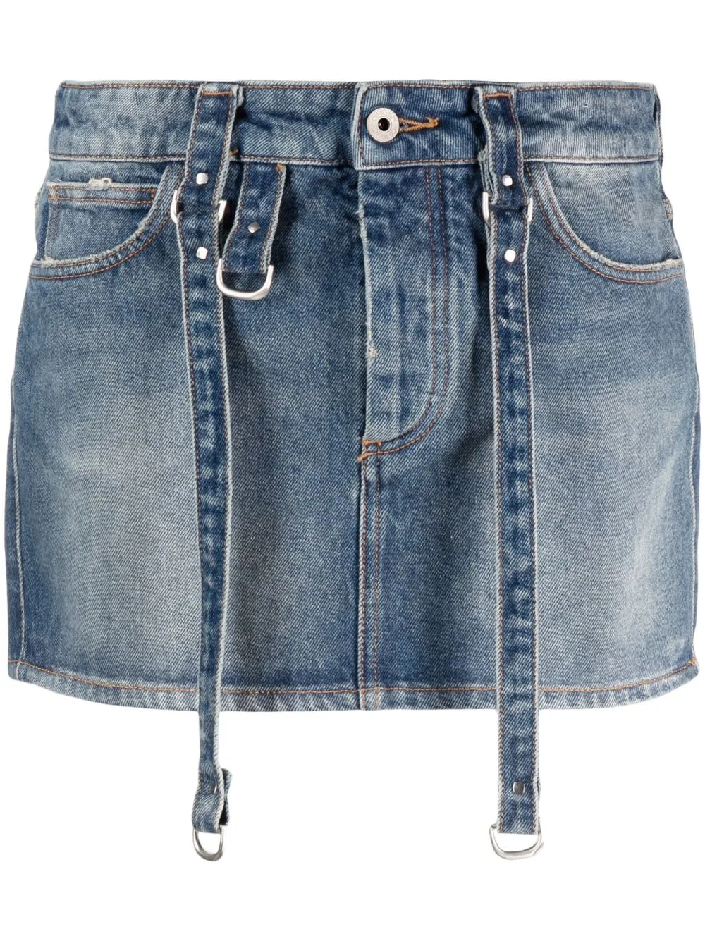 Logo-Patch Denim Mini Skirt by Off-White