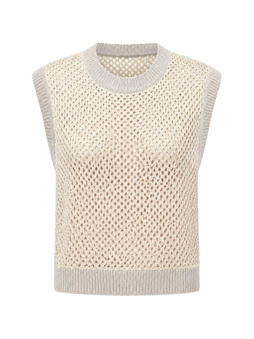 Open-Knit Ribbed-Trim Sweater by MAX ET MOI